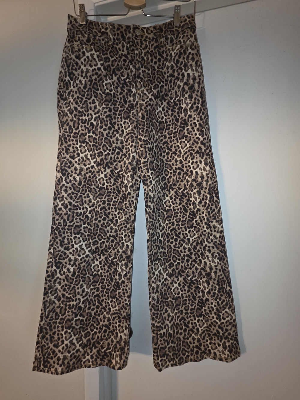 LOFT Leopard-Print Bootcut Pants in Brown and Black